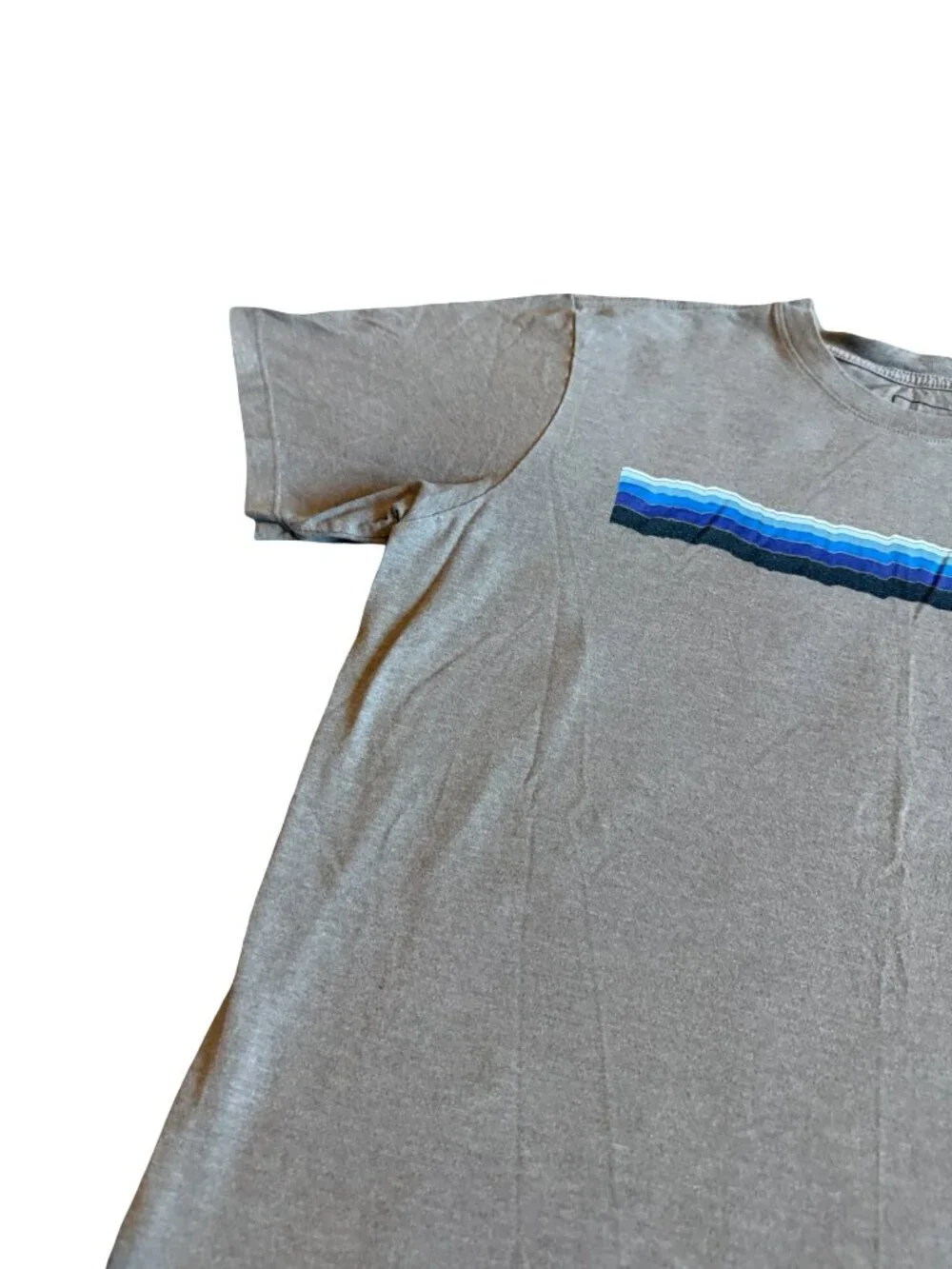 The North Face Grey T-Shirt Blue Detail Logo Stretch Classic Short Sleeve Large